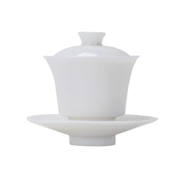 Dehua Biela Jade Porcelánu s Sadla, čiapky misy, Čínskych čajových šálok (Štýl 2), nádherné remesiel čajový obrad dodávky 7