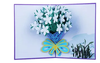 delikátna kvetinové pohľadnice ručne vyrobené papierové kvety za darčekové karty 2