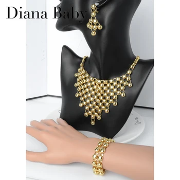 Diana Baby Šperky, Módne Súpravy Dubaj Hot Predaj Loptu Náušnice, Náramok, Náhrdelník Pre Ženy, Svadobné Svadobné Party Výročie Darček 9