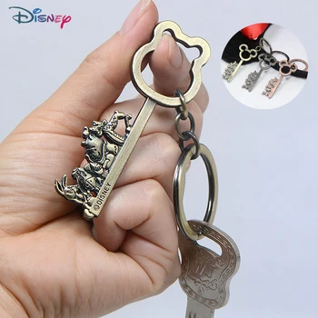 Disney Mickey Minnie Kovové Keychain pre Ženy, Mužov Cartoon Jednoduché Retro-Bronz Auto Key Chain Bag Prívesok Krúžok na Darček k Narodeninám