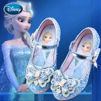 Disney Princezná Crystal Topánky Nové Dievčatá Jednotný Topánky Mrazené Aisha Sophia Princezná Topánky Pódium Výkon Topánky, Vysoké Podpätky 10