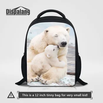Dispalang Malý Batoh Pre Chlapcov, Dievčatá, Školské tašky Pre Mš Zvierat Polar bear Tlač Školy Bookbag Dieťa Mni Batohy