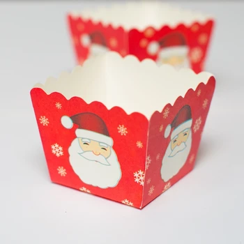 Doprava zadarmo Santa Claus červená Vianočné dekorácie námestie muffin tortu poháre, strana väčšinu malý košíček prípadoch dodanie deti priazeň 16