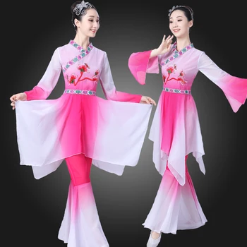 Dámske klasické tanečné kostýmy elegantné námestie tanec nový štýl vyhovuje dámy' Yangko oblečenie moderný ventilátor tanečné kostýmy 13