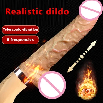 Erotické Hračky Teleskopická Vibračné Dildo Kúrenie Realistický Penis Pre Ženy, Masturbácia, Sexuálne Hračky, Vobrator USB Nabíjanie Sex Shop 3
