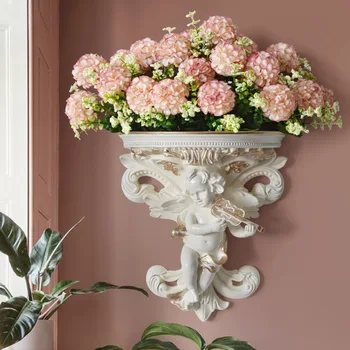 Európskom štýle kreatívnych anjel na stenu kvetináče stenu váza, obývacej izby, troch-dimenzionální dekorácie na stenu visí živice remeslá