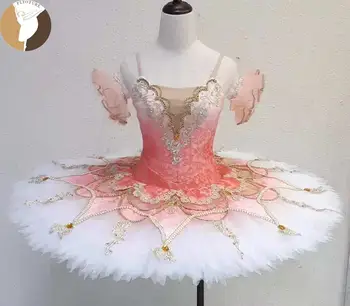 FLTOTURE Svetlo Ružové Balet Palacinka Tutu Pre Dievčatá Balet Variácie Výkon Kostýmy Balerína Nacvičovať Paquita Balet Tutu 15