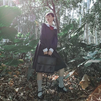 Francúzsky bábika golier šaty škole štýl sladké jeseň a v zime študentov falbala vysoký pás viktoriánskej šaty kawaii dievča gotický 10