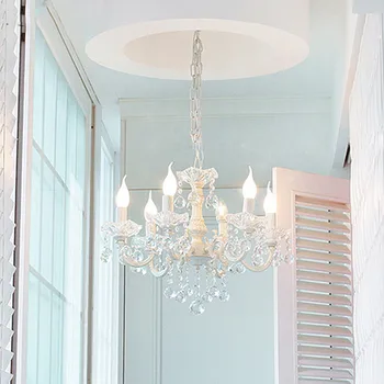 Francúzsky súd luxusné crystal spálňa luster obývacia izba jedáleň Európskej romantickej pastoračnej Americkej krajiny retro lampa 16