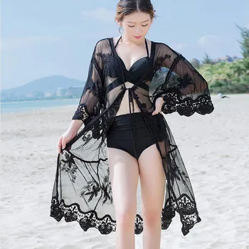 Geskeey Háčkovanie Zakryť Čipky Duté Plavky Sexi Šaty Hombre Lete Lady Cover-Up Plavky Plážové Oblečenie Tunika Bikini Kimon