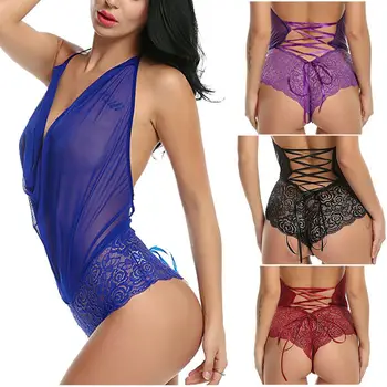 Hirigin 2020 Ženy Sexy Odev spodná Bielizeň G String Čipky Šatka Sleepwear Teddies Kombinézach plus veľkosť 10