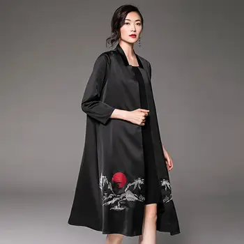 Hodvábne oka výkopu ženskej módy výšivky windbreaker kimono žena nadrozmerná dovolenku hodváb čipky výkopu vrchné oblečenie wq1455