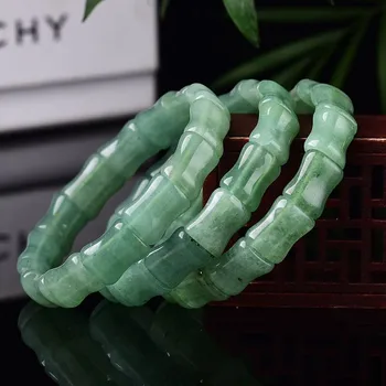 Hot-predaj Prírodných Dongling Náramky Šťastie Pre Ženy Bambusu Korálky Strane Riadku Zeleného Kameňa Jednoduché Náramky Šperky 15