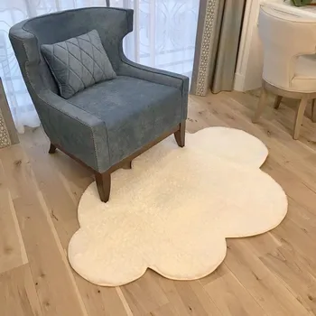 IN populárne slonovinová farba fleece oblasti koberec v oblakoch tvarované , dekorácie stan rohože vlastná veľkosť koberec 17