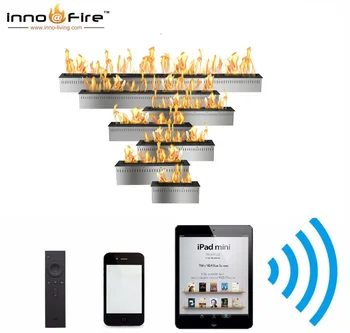 Inno-Oheň 36 palcové Čierne alebo strieborné Inteligentné diaľkové ovládanie wifi etanolu skutočného plameňa elektrický krb