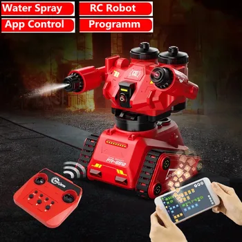 Inteligentný Raného Vzdelávania Hračka 2.4 G Diaľkové Ovládanie Robota Mobile Aplikácie Ovládanie hasiaca Voda Sprej RC Robot Hračky pre Chlapca Dieťa 12