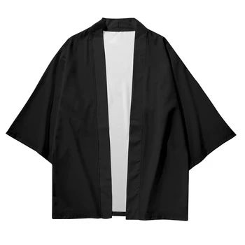 Japonský Yukata Kimono Haori Muž Cardigan Harajuku Žena Dlho CosplayYukata Žena Obi Black Streetwear Biele Pláže Tričko 12