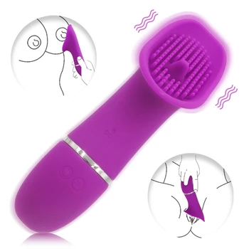 Jazyk Vibrátor Klitorisu Stimuláciu G-bodu 10 Vibračných Režimov Mäkké Hračky USB Nabíjateľné, Dospelých, Sexuálne Hračky Pre Páry A Ženy 7