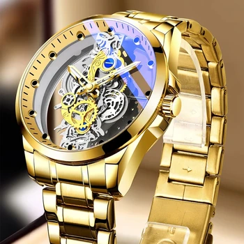Kemanqi módne pánske športové hodinky, luxusné pánske nehrdzavejúcej ocele, quartz hodinky pánske business bežné leath 13