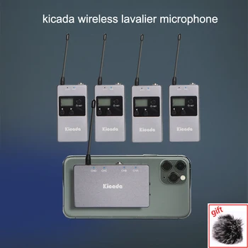 Kicada Bezdrôtový Mikrofón pre Fotoaparát DSLR telefón, PC počítač rofessional UHF Lavalier Klope na Mikrofón Systém pre nahrávanie Videa 12