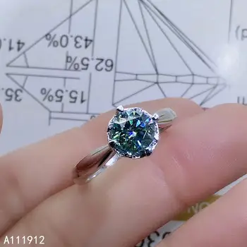 KJJEAXCMY jemné šperky Zelená Mosang Diamond 925 sterling silver nové žien krúžok podporu test populárne 4