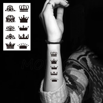 Korunu Prvok Tetovanie Nálepky Kvet Malej Veľkosti Body Art Dočasné Falošné Tetovanie pre Ženy, Deti 105*60 Mm