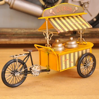 Kovaného Železa staromódny Ice Cream Jedálenský Model Auta, písací Stôl Príslušenstvo Dezert Obchod Retro Dekorácie kaviareň Bar Nábytok 18