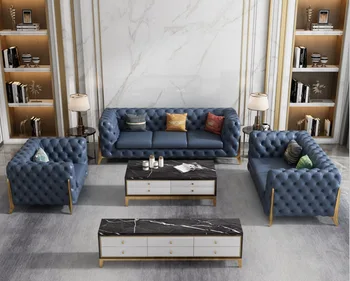 Kožená sedačka hlavu kožené talianske minimalistický obývacia izba troch ľudí 123 zmes jednoduchých svetlo luxusný gauč
