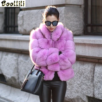 Krátke Reálne Boollili Kožušinový Kabát Prírodné Fox Kožušiny Zimný Kabát Ženy Oblečenie 2023 Jeseň Luxusná Bunda Elegantné Kabáty Abrigo Mujer