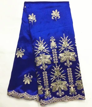 Kráľovská modrá George Čipky Vysokej kvality george čipky s flitrami afriky čipky textílie na svadby 10