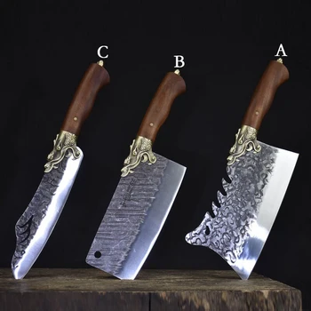 Kuchynský nôž nastaviť ručne kované nôž longquan kuchynský nôž revintage slicer sekanie dual-purpose nôž 7Cr17MoV ocele 8