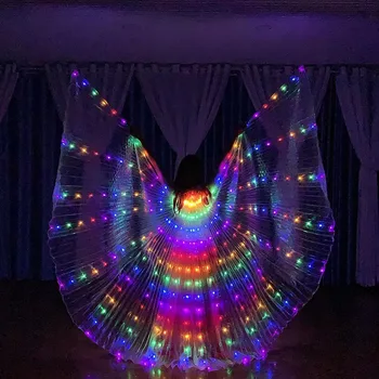 LED Dance Krídlo Isis Žiariace Motýľ Svetla Krídla Kostýmy Brušného Tanca Strany Fluorescenčné Ukazuje Isis 12