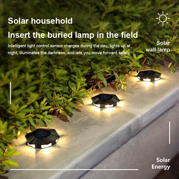 LED Solárne Napájanie Disku Svetlo Vonkajšie Záhradné Solárne Podzemné Svetlo Palube Svetla Reflektorov, Pochovaný Solárne Led Lampy, Záhradné Dekorácie 18