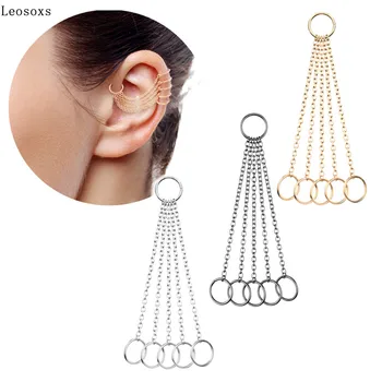 Leosoxs 2 kus Nový 5 reťazca ucho hoop náušnice v uchu kosti piercing šperkov 13