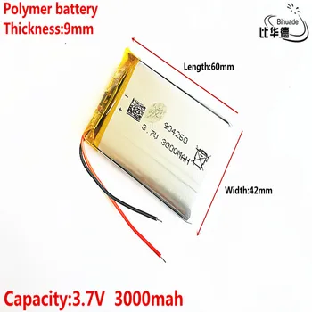 Liter energie batérie Dobré Qulity 3,7 V,3000mAH 904260 Polymer lithium ion / Li-ion batéria pre tablet pc BANKA,GPS,mp3,mp4 12