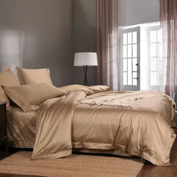 Luxusná Biela Šedá Hotel farbou posteľná bielizeň set 100% Egyptskej Bavlny 1000TC 4 Ks Obliečky Kryt Vybavené Posteľou List Nastaviť obliečky na Vankúše 4