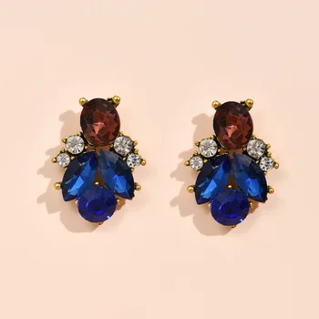 Luxusné Bling Crystal Leaf Visieť Náušnice Brincos Jednoduché, Bežné kórejský Elegantné Náušnice Kvapka Strany Svadobné Šperky pre Ženy