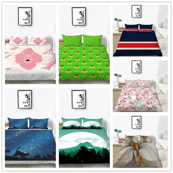 Luxusné, krásne posteľná bielizeň Twin set Plný Queen Size 2/3ks s obliečka na vankúš posteľná bielizeň Kryt Vyhovovali zelená modrá farba Cumlík Kryt 7
