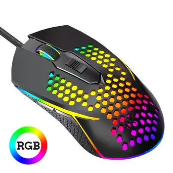 M3 S50 Počítačovej Myši Honeycomb Otvor Dizajn, Ľahká, Nastaviteľný RGB Light-emitting Mute (Káblové pripojenie Počítača Gaming Mouse 5