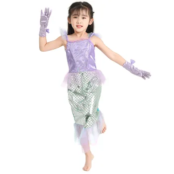 Malá Morská víla Kostýmy pre Dievčatá Rozprávky Princezná Šaty Halloween Kostýmy pre Deti 10