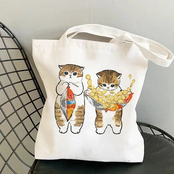 Mačky Cartoon Dinosaura Ženy Shopper taška na Cestovanie Tote Bag Harajuku Nakupovanie Shopper Taška dievča, kabelky Veľké Lady Taška cez Rameno