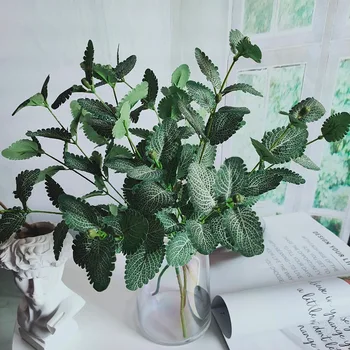 Mint leaf Umelé Rastliny Eukalyptu Falošné Kvet DIY Svadobné Party Domov Tabuľka Ornamenty, Kvetinové Aranžmán Dekorácie 3