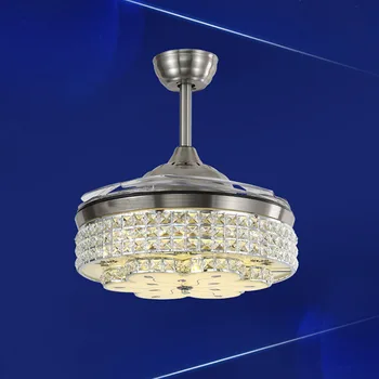 Moderné LED Fanúšikov Svetlo Zlato, Krištáľové Lustre pre Spálne Železa Obývacia Izba Lampa Luster Osvetlenie 110/220V 13