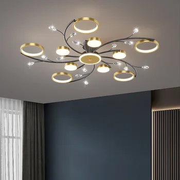 Moderné Luxusné LED Zlatý Prsteň Stropné svietidlo Nordic LED Stropné Svietidlo pre Obývacej Izby, Spálne, Hala Lesk Domov Stropný Luster 11