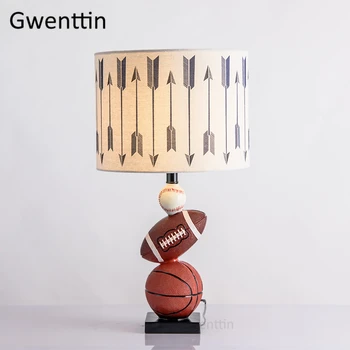 Moderný Basketbal, Futbal, Stolové Lampy pre Obývacej Izby, Spálne, Nočná Lampa Led Stojan Svetlo Deti Miestnosti Stôl Svetlá Domov Deco 14