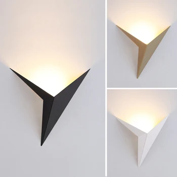 Moderný minimalistický tvaru trojuholníka LED Nástenné Svietidlá Nordic štýl Krytý Nástenné Svietidlá Obývacia Izba Svetlá 3W AC85-265V Jednoduché Osvetlenie 8