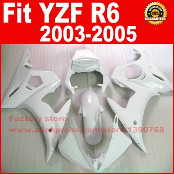 Motorové diely na YAMAHA R6 kapotáže súpravy 2003 2004 2005 všetky biele YZF R6 motocykel horské set kit 03 04 05