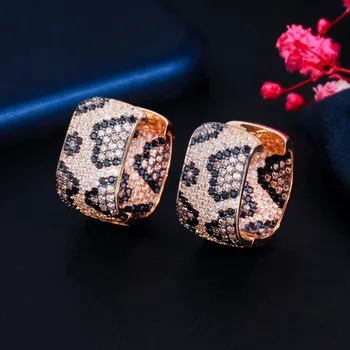 Multicolor Zirkón Leopard, Had Textúra Náušnice Had Malé Exkluzívnej Módy Pre Ženy, Luxusné Šperky, Svadobné Party Darček 7