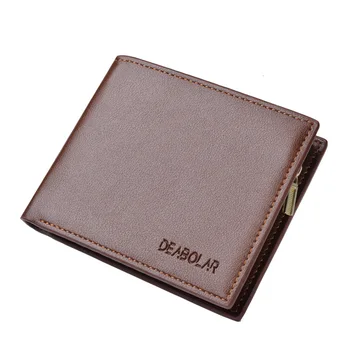 muži peňaženky originálne kožené peňaženky, pánske krátke peňaženky tri-fold zips peňaženky multi-sloty pre karty držiteľovi karty 16