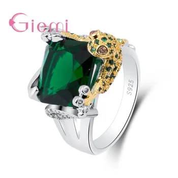 Mystic Dizajn Zlatá Farba Gecko Tvar JewelryWedding Kapela Prstene pre Ženy, Dievčatá Narodeninám Hot CZ Anillos 14